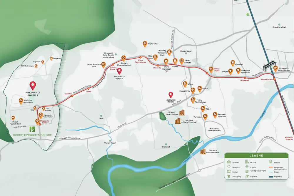 Godrej Evergreen Location Map